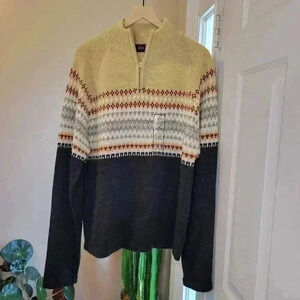 NWOT Route 66 Original Collection Wool Henley Zip Up Sweater,‎ Size L